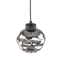 Hängelampe Schwarz Metall Glas in Graphit E27 B:15 cm