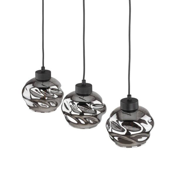 Hängelampe 3-flammig L:59 cm E27 Glas in Graphit