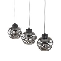 Hängelampe 3-flammig L:59 cm E27 Glas in Graphit
