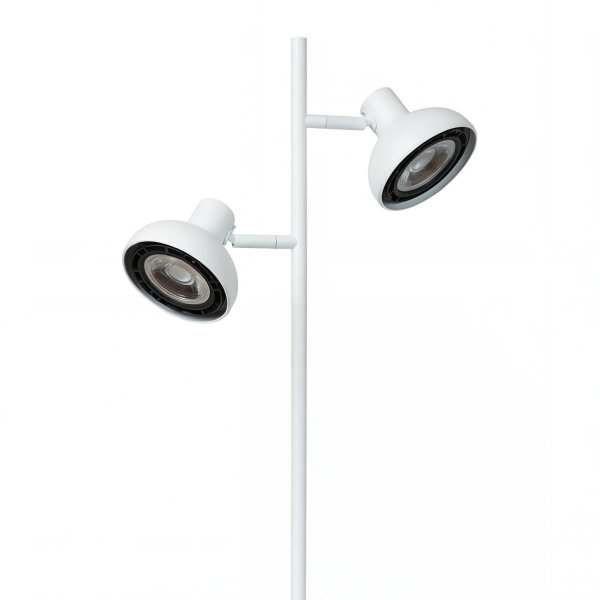 Stehleuchte Weiß schwenkbar GU10 2-flammig H:138 cm
