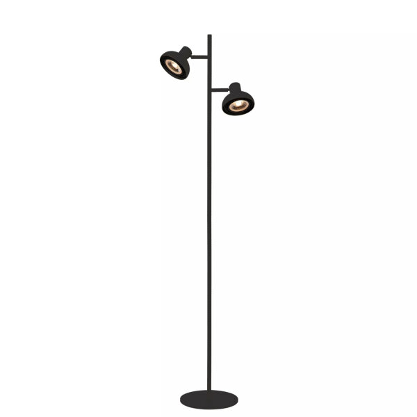 Stehleuchte Schwarz schwenkbar GU10 2-flammig H:138 cm