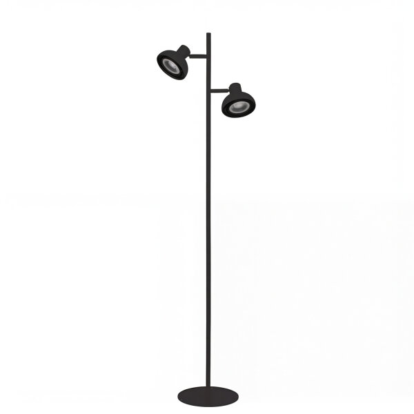 Stehleuchte Schwarz schwenkbar GU10 2-flammig H:138 cm