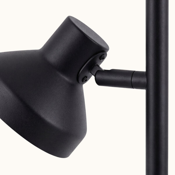 Stehleuchte Schwarz schwenkbar GU10 2-flammig H:138 cm