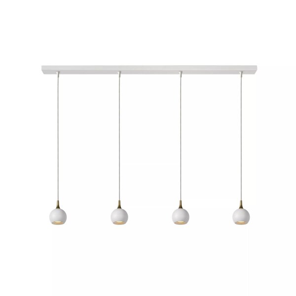 Pendelleuchte Esstisch Weiß Messing Metall GU10 100 cm