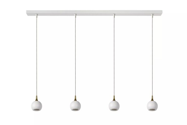 Pendelleuchte Esstisch Weiß Messing Metall GU10 100 cm