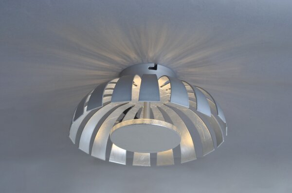 Plafonnier LED argent 3000K rond FLARE