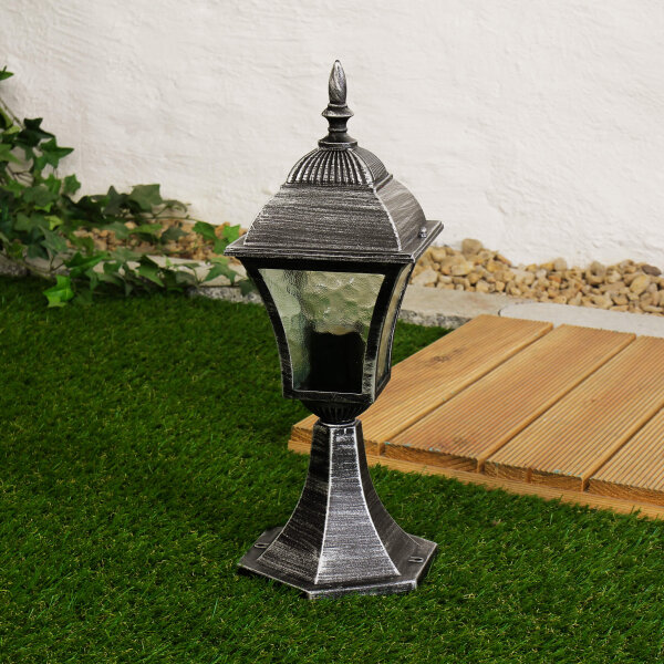 Luminaire dallée antique jardin TOSCANA argent résistant à la pluie