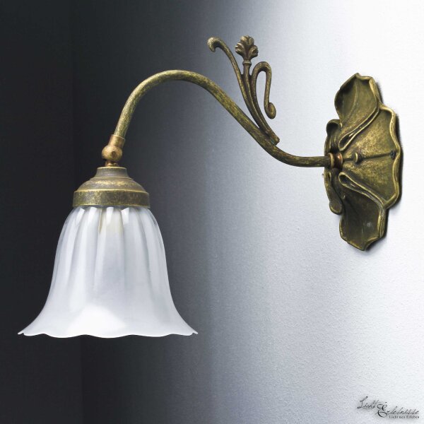 Applique murale Blanc Floral en laiton véritable