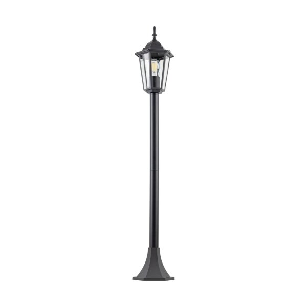 Wegeleuchte Glas modern H:98 cm Transparent E27 Schwarz
