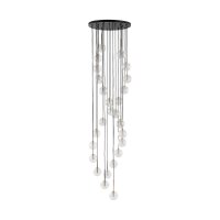 Pendelleuchte Schwarz stilvoll 62 cm Glas G9 XXL Stahl