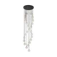 Pendelleuchte Schwarz stilvoll 62 cm Glas G9 XXL Stahl