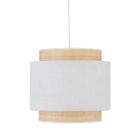 Pendelleuchte elegant Stoff Weiß B:38 cm E27 blendarm