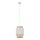 Pendelleuchte Stoff modern B:20 cm Weiß E27 Stahl Gold