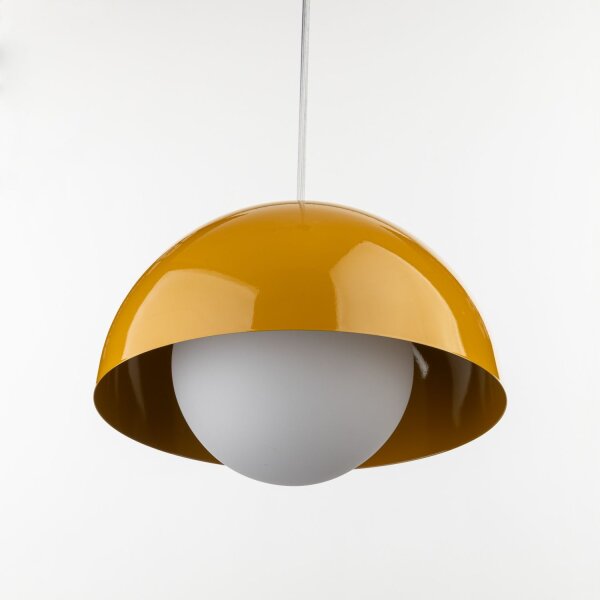 Pendelleuchte modern Glas Weiß B:27 cm E27 gemütlich