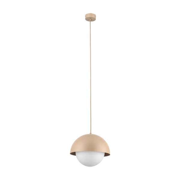 Pendelleuchte Beige skandinavisch B:27 cm Glas E27