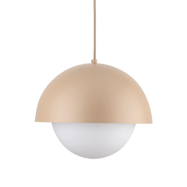 Pendelleuchte Beige skandinavisch B:27 cm Glas E27