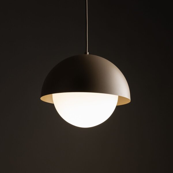 Pendelleuchte Beige skandinavisch B:27 cm Glas E27
