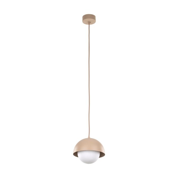 Pendelleuchte Glas Stahl Beige E27 B:17 cm modern