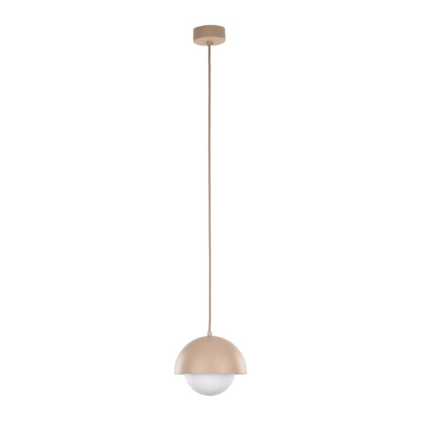 Pendelleuchte Glas Stahl Beige E27 B:17 cm modern