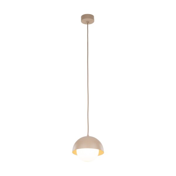 Pendelleuchte Glas Stahl Beige E27 B:17 cm modern