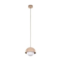 Pendelleuchte Glas Stahl Beige E27 B:17 cm modern