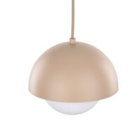 Pendelleuchte Glas Stahl Beige E27 B:17 cm modern