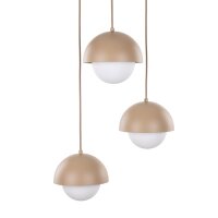 Pendelleuchte Beige Stahl Glas B:31,5 cm G9 3-flammig