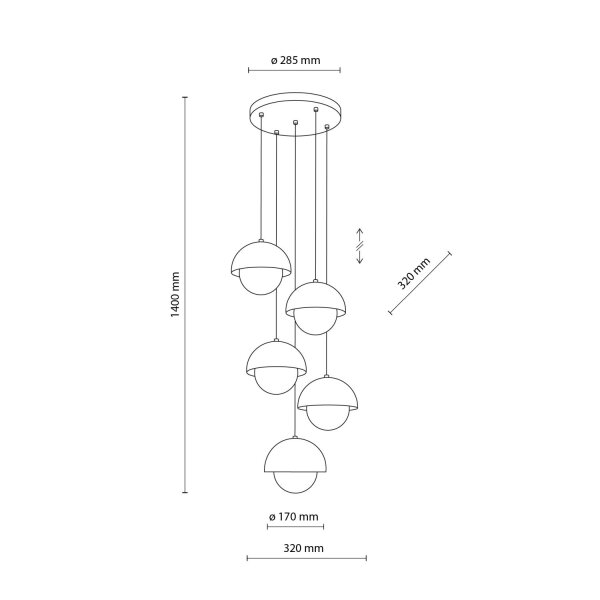 Pendelleuchte Glas Weiß G9 B:32 cm skandinavisch Stahl