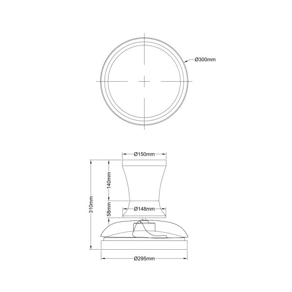 LED Deckenleuchte Schwarz Metall 58 cm zeitlos Weiß