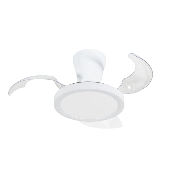 LED Deckenleuchte Metall Weiß WLAN 58 cm Ventilator