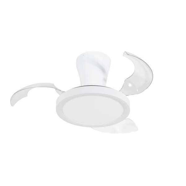 LED Deckenleuchte Metall Weiß WLAN 58 cm Ventilator