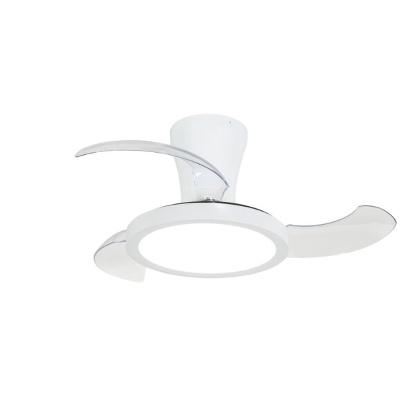 LED Deckenleuchte Metall Weiß WLAN 58 cm Ventilator