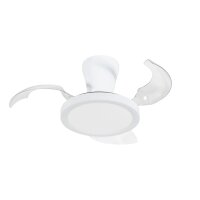 LED Deckenleuchte Metall Weiß WLAN 58 cm Ventilator
