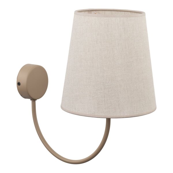 Wandleuchte Metall modern B:20 cm Beige E27 Stoff