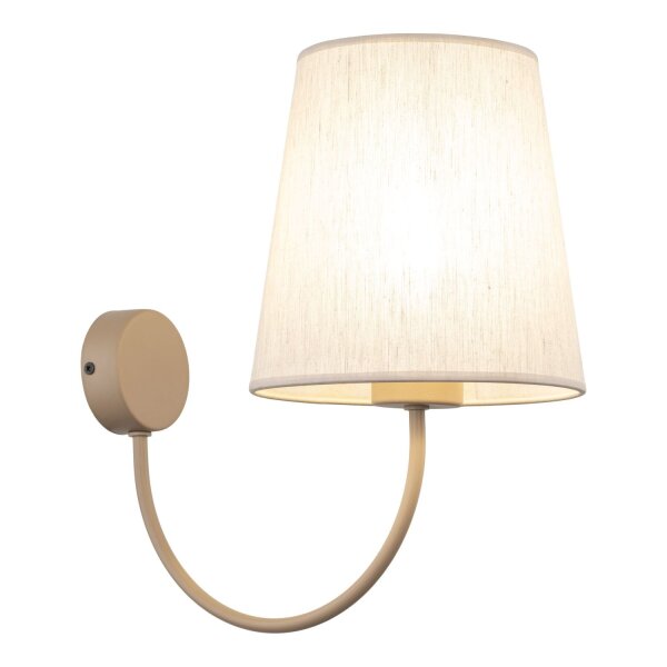 Wandleuchte Metall modern B:20 cm Beige E27 Stoff