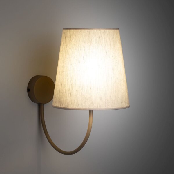 Wandleuchte Metall modern B:20 cm Beige E27 Stoff