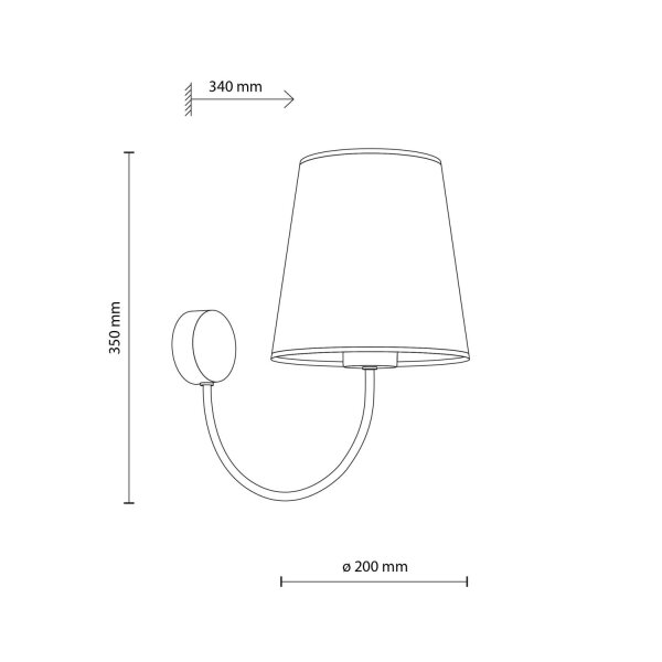 Wandleuchte Metall modern B:20 cm Beige E27 Stoff