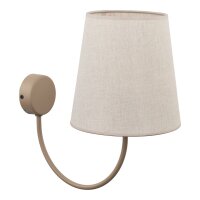 Wandleuchte Metall modern B:20 cm Beige E27 Stoff