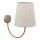 Wandleuchte Metall modern B:20 cm Beige E27 Stoff
