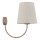 Wandleuchte Metall modern B:20 cm Beige E27 Stoff