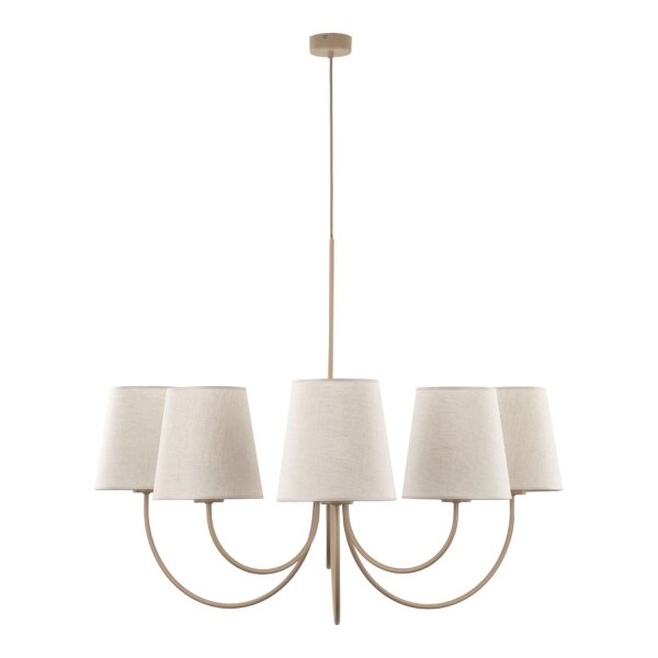 Leuchte Beige zeitlos B:85 cm Metall E27 Kronleuchter