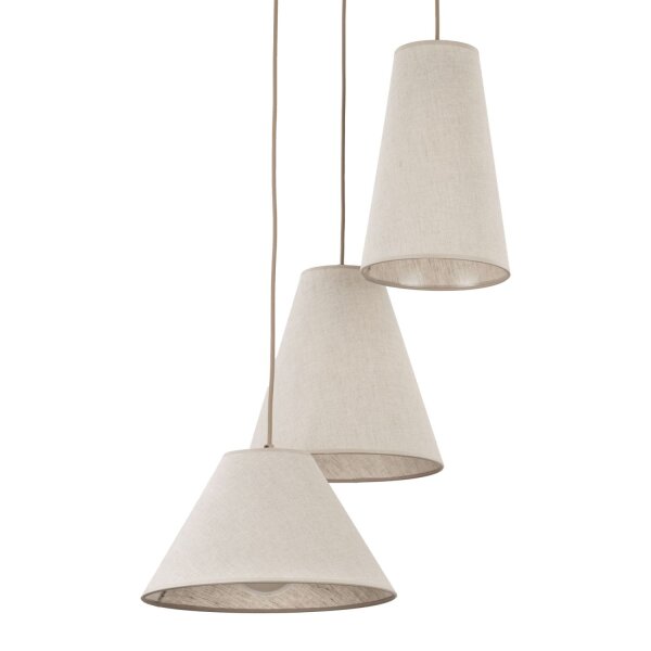 Pendelleuchte Beige B:47,5 cm Metall E27 3-flmg modern