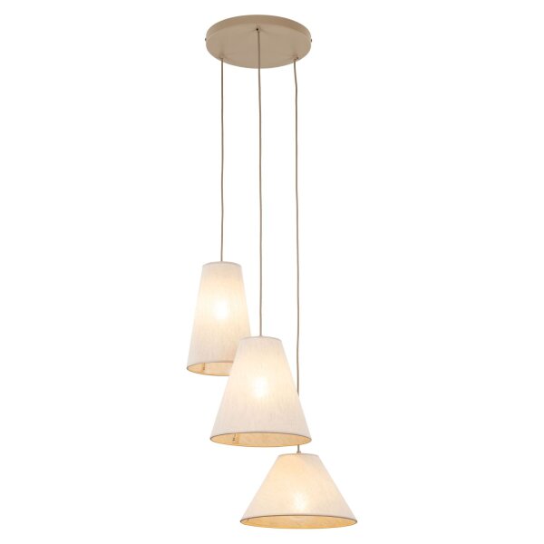 Pendelleuchte Beige B:47,5 cm Metall E27 3-flmg modern