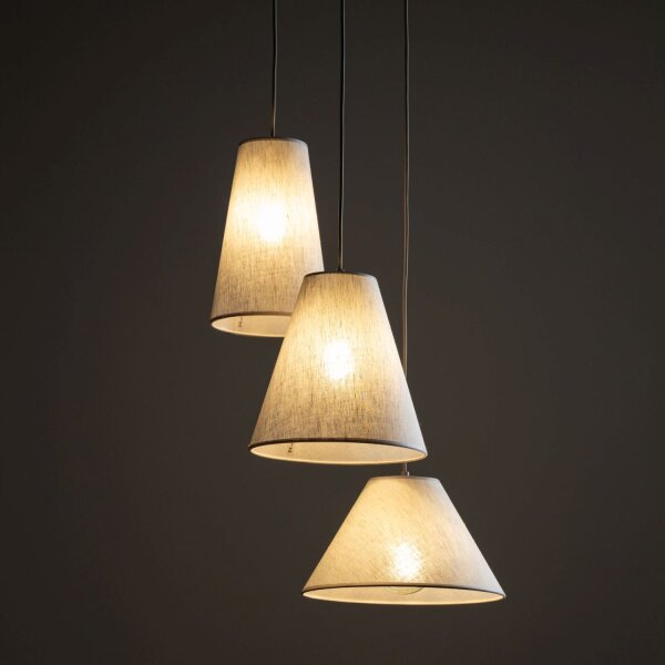 Pendelleuchte Beige B:47,5 cm Metall E27 3-flmg modern