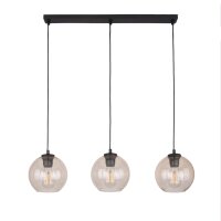 Pendelleuchte zeitlos Glas Schwarz 77 cm E27 Stahl