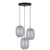 Pendelleuchte stilvoll Glas Schwarz B:52 cm E27 Stahl
