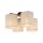 Deckenleuchte Schwarz modern 53 cm Holz E27 Stoff Beige