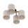 Deckenleuchte Schwarz modern 53 cm Holz E27 Stoff Beige