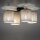 Deckenleuchte Schwarz modern 53 cm Holz E27 Stoff Beige