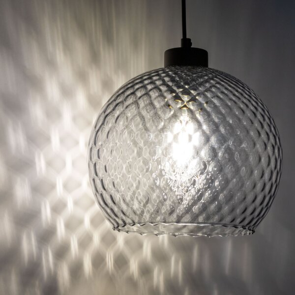 Pendelleuchte Transparent Glas B:25 cm E27 stilvoll